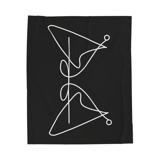 Two Hearts Combined Black Throw Blanket