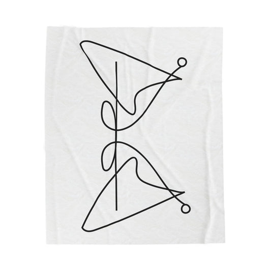 Two Hearts Combined White Throw Blanket